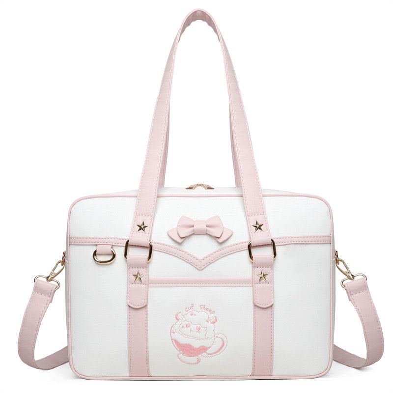 Cute Cartoon JK PU Shoulder Bags 2026 Sweet Embroidery Kawaii Uniform Crossbody Bags New Teenage Girls Lolita Bags for Women