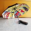 EINTEILIGER Taschenschirm Echter weiblicher Vinyl-Sonnenschirm 10 Knochen Automatik Nautischer King-Regenschirm Druck Tide Brand