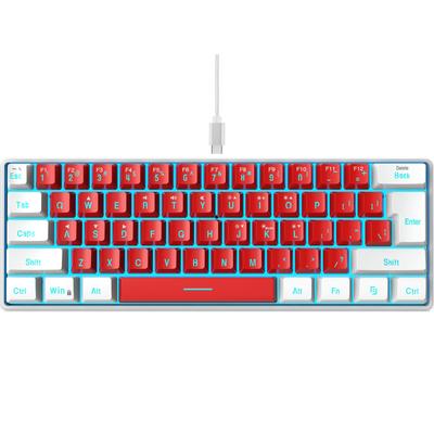 Klawiatura V700WR USB RGB 61 klawiszy Klawiatura do gier Klawiatury komputerowe stacjonarne z podświetlaną, niemechaniczną mini klawiaturą