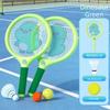 Portable Plastic Rackets with Ball Comfortable Handle Badminton Children’s Toys  Adults