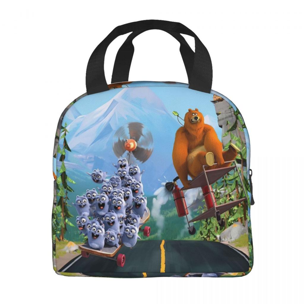 Grizzy And The Lemmings Cartoon Insulated Lunch Bags for Men Women Food Container Bags Reusable Thermal Cooler Lunch Boxes