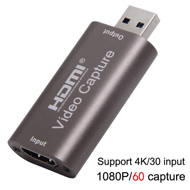 Audio Video Capture Card 60fps, 4K HDMI-compatible USB 3.0 2.0 Reliable Video Converter For Game Streaming Live Broadcasts