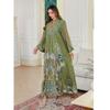 Indonesia Middle East Morocco Embroidery Diamond Print Long Sleeve Robe Women Long Travel Dubai Dress Dress