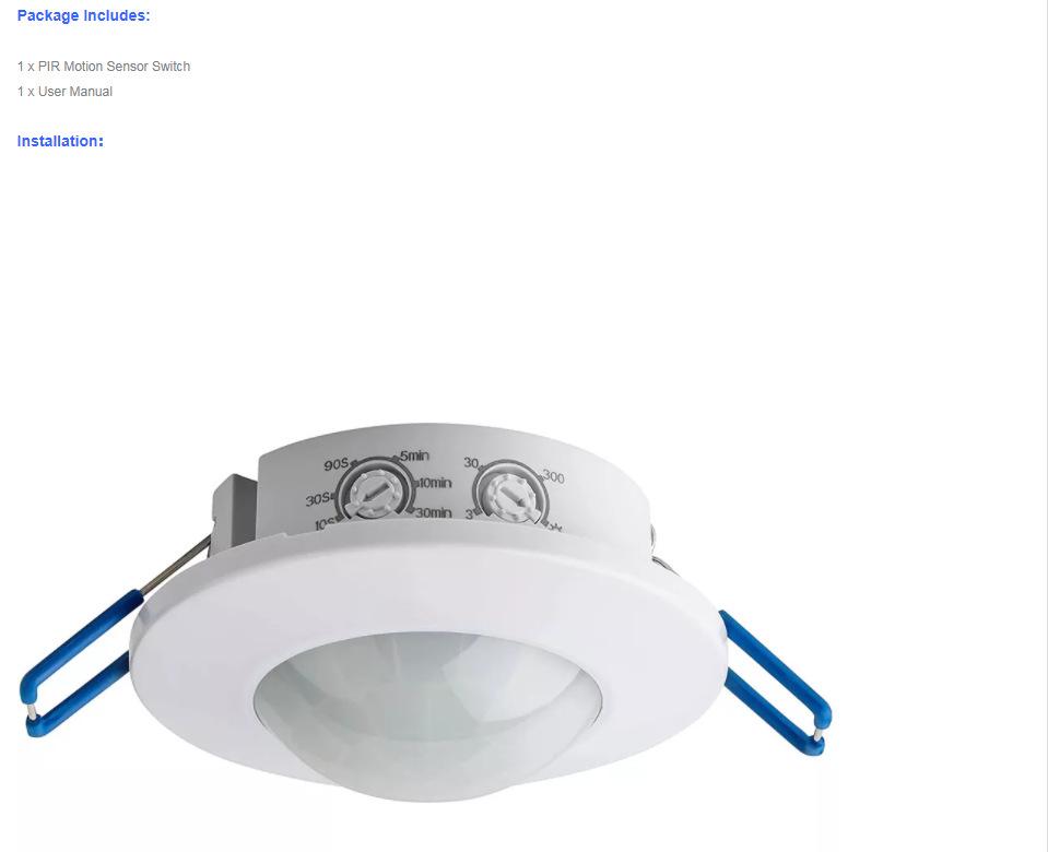 Ceiling-Mount PIR Infrared Body Sensor Switch