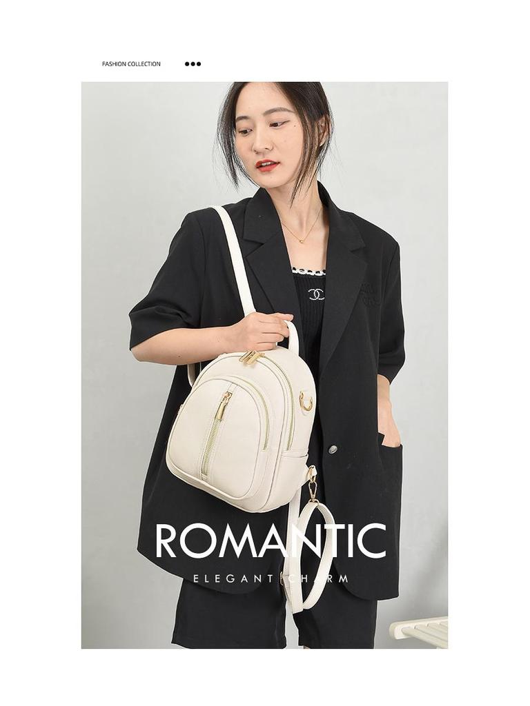 Rucsac de Piele Moale în Stil Coreean la Modă pentru Femei Niche Design 2024 pentru Naveta Zilnică