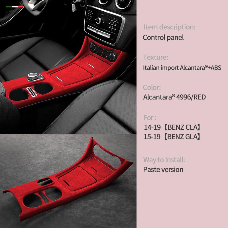 Für Mercedes-Benz GLA, CLA 2015- Alcantara Auto-Innenraum Modifizierte Mittelkonsole Zubehör Panel Schutzabdeckung Schale
