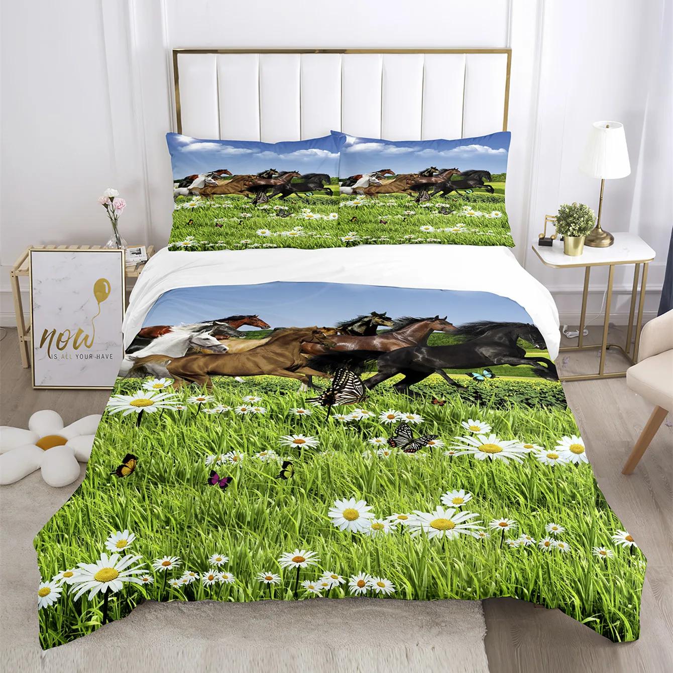 

Цветной Шерстяной Конь Комплект Пододеяльника Постельное Белье 3D Принт Деревянные Доски, Зеленая Краска Ретро Фон Стена Пододеяльник + Наволочка EU single(135x200cm)