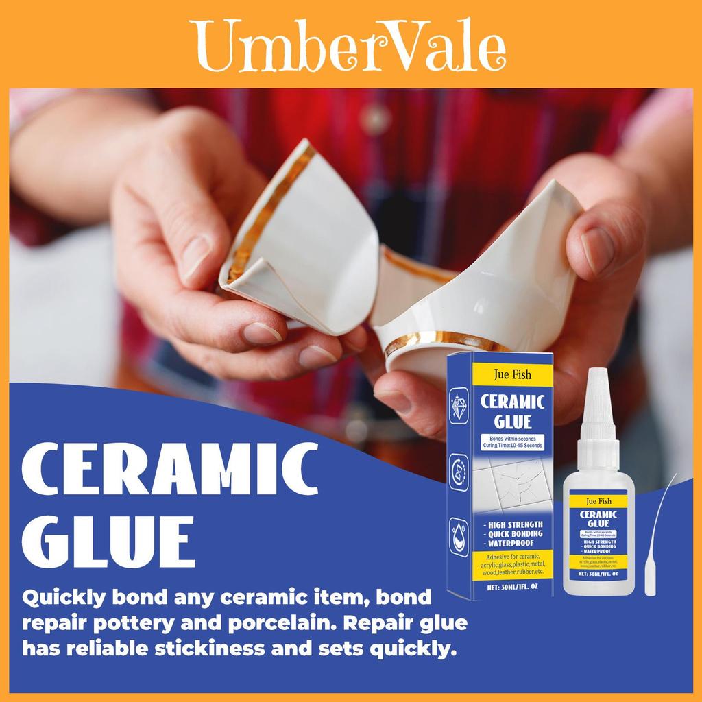 Jue Fish 30ml Ceramic Repair Adhesive Quick-setting Solution For Household Porcelain Restoration