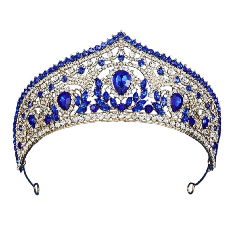 

Comfortable Headbands Decorative Festival Hair Hoop Adults Girls Headdress Bridal Party Accessories золотистий/сапфіровий