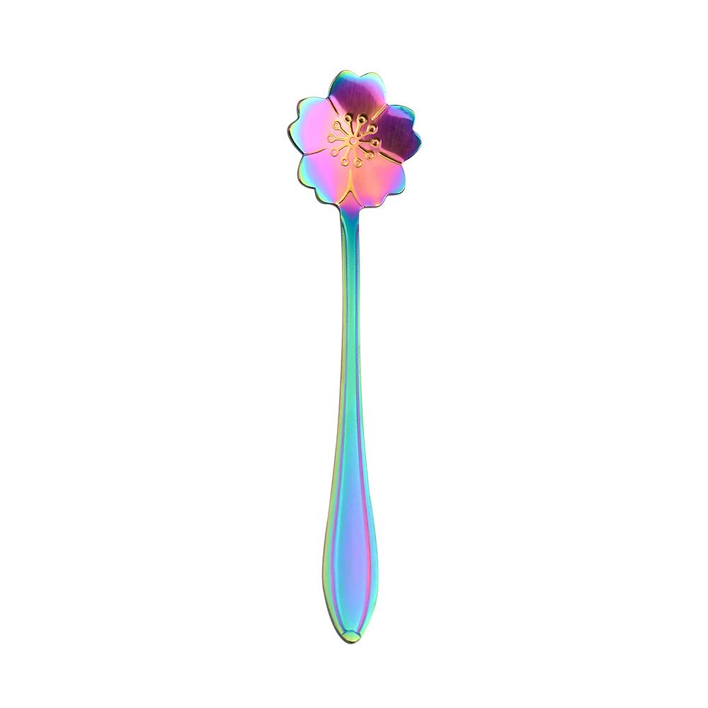 Gold Plated Christmas Flower Mixing Spoon - Japanese Stainless Steel Coffee Stirrer with Custom Logo Option.