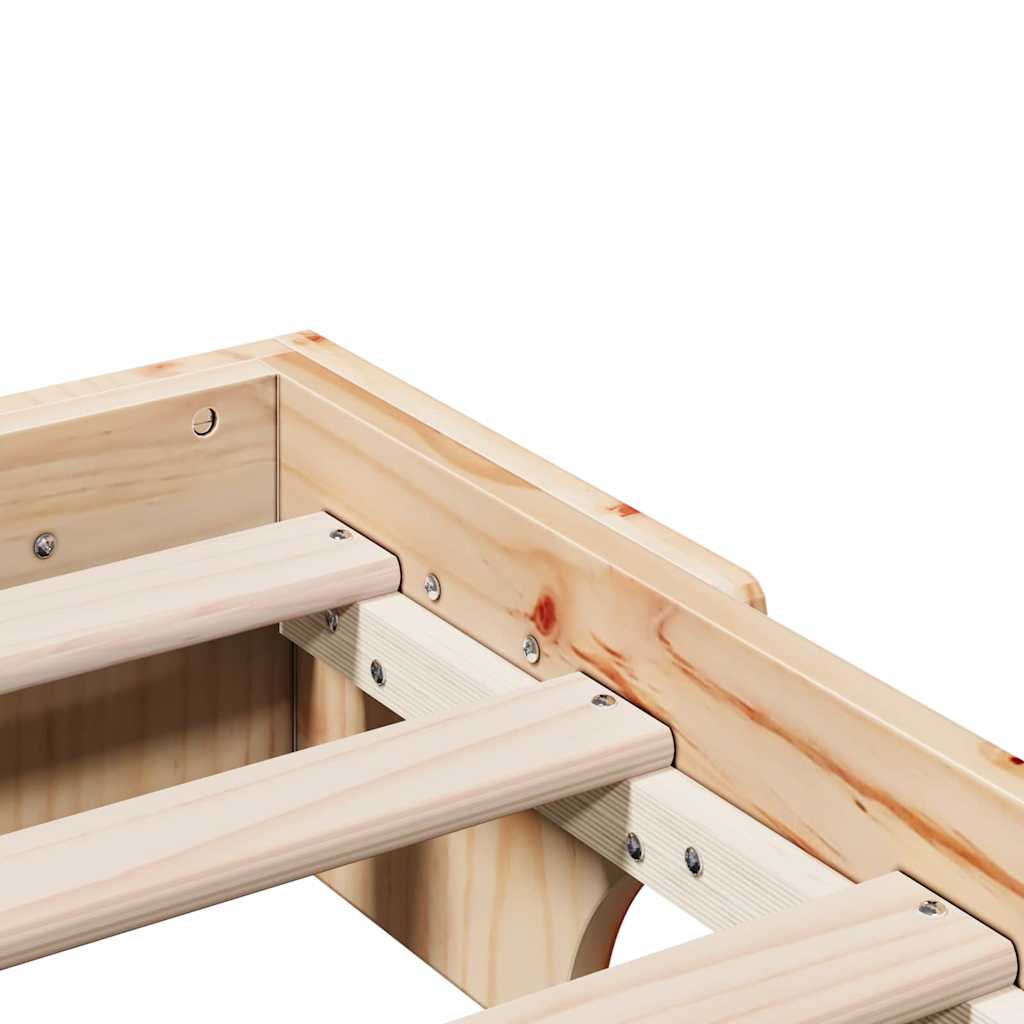 Bed Frame Natural 140 x 200 cm Solid Pine Wood