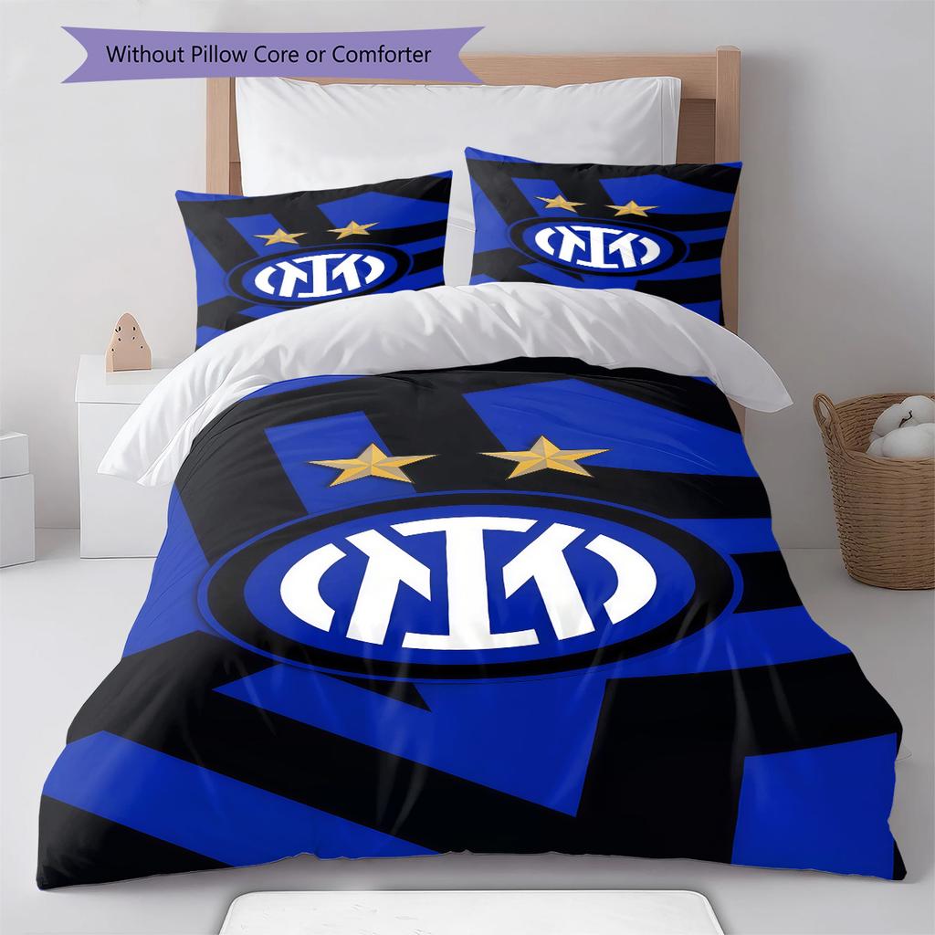 Inter logo  Pattern Bedding Quilt Set Quilt Cover Pillowcase Home Decoration Birthday Gift (1 * duvet cover + 2 * pillowcase, without core)