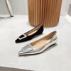 Fashion Women's Shoes Flats 2025 Spring Autumn New Fashion Pointed Shallow Cut Shoes Rhinestone Buckle Comfortable Low Heel Shoes Ladies