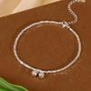 Summer Women's Trendy Light Luxury Minimalist Advanced Beaded Ankle Bracelet with Bells Foot Jewelry Anklet