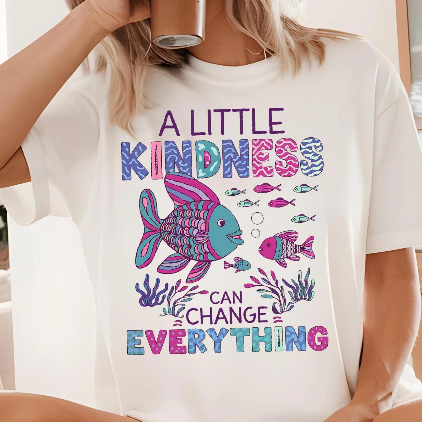 Men s and Women s T-shirts A Little Kindness Can Change Everything, Teacher Appreciation Gifts,WHITE XL