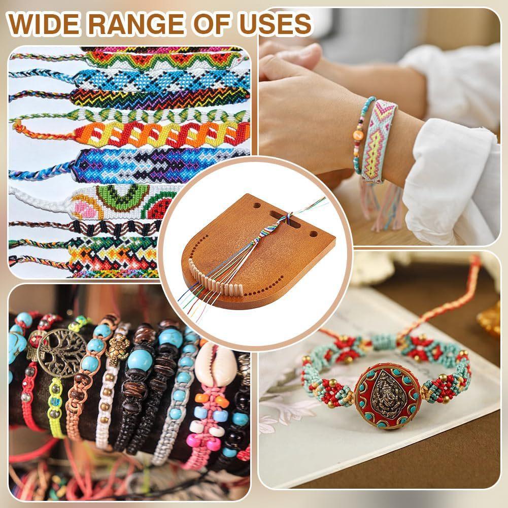 Drewniany przyrząd do robienia bransoletek Zestaw do robienia bransoletek do dziergania na wiele sznurków Narzędzie do plecenia do tworzenia bransoletek przyjaźni i biżuterii DIY