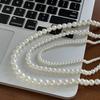 French Simple Pearl Necklace Women'S Niche Design High-End Temperament Versatile Cold Wind Collarbone Chain Sweater Neck Chain