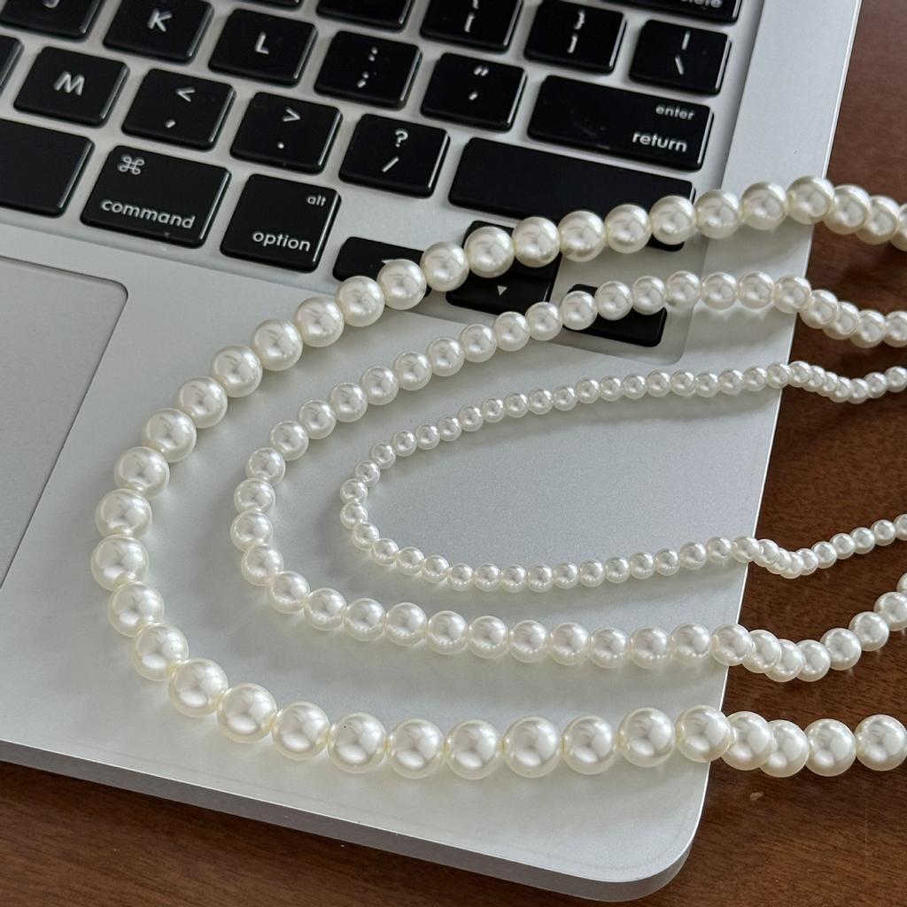 French Simple Pearl Necklace Women'S Niche Design High-End Temperament Versatile Cold Wind Collarbone Chain Sweater Neck Chain