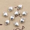 50Pcs Charms Puffy Heart 9X7X4Mm Handmade Craft Pendant Making Fitvintage Tibetan Bronze Silver Colordiy For Bracelet Necklace