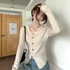 Gentle Wind V-neck Long-sleeved Knitted Sweater Women's Autumn New Niche Versatile Slim-fit Design