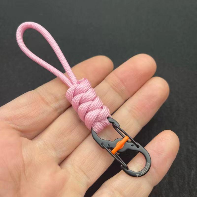 10cm Anti-Theft Paracord Keyring with Locking Figure-8 Buckle, Portable Outdoor Lanyard Hook.