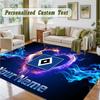 Crystal Velvet Square Rug Custom NameHamburger SV Pattern Non Slip Home Floor Decor Rug
