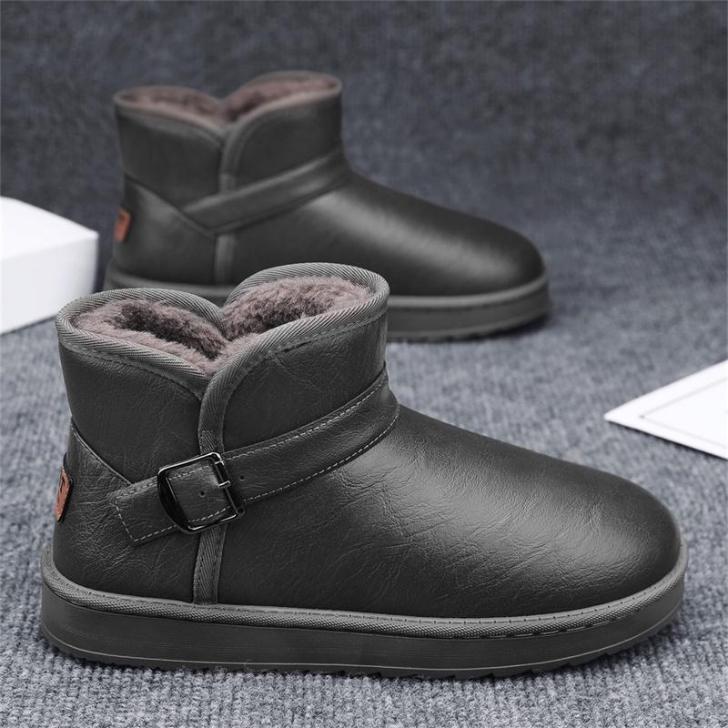 

Winter Snow Boots for Man High Top Waterproof Warm Thermal Insulated Fur Fleece-Lined Ankle Boots Non-Slip Outdoor Casual Shoes 39
