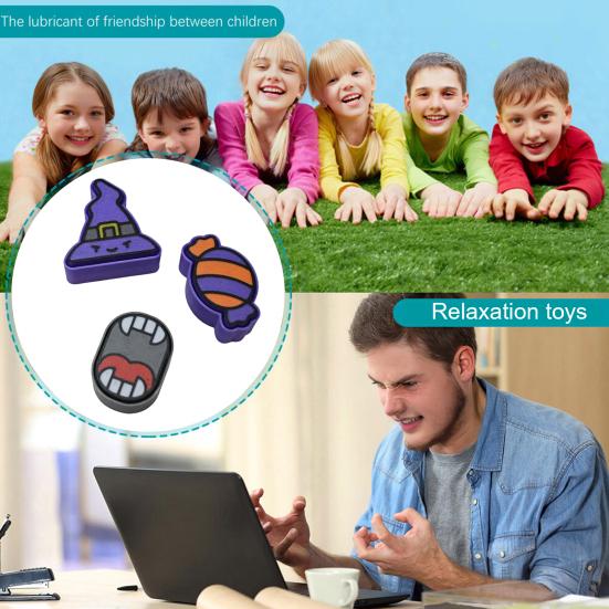 Halloween Fidget Clicker Witch Hat Keyboard Clicker Skull Stress Relief Sensory Fidget Toy for Office Workers Travel or Classroom Use