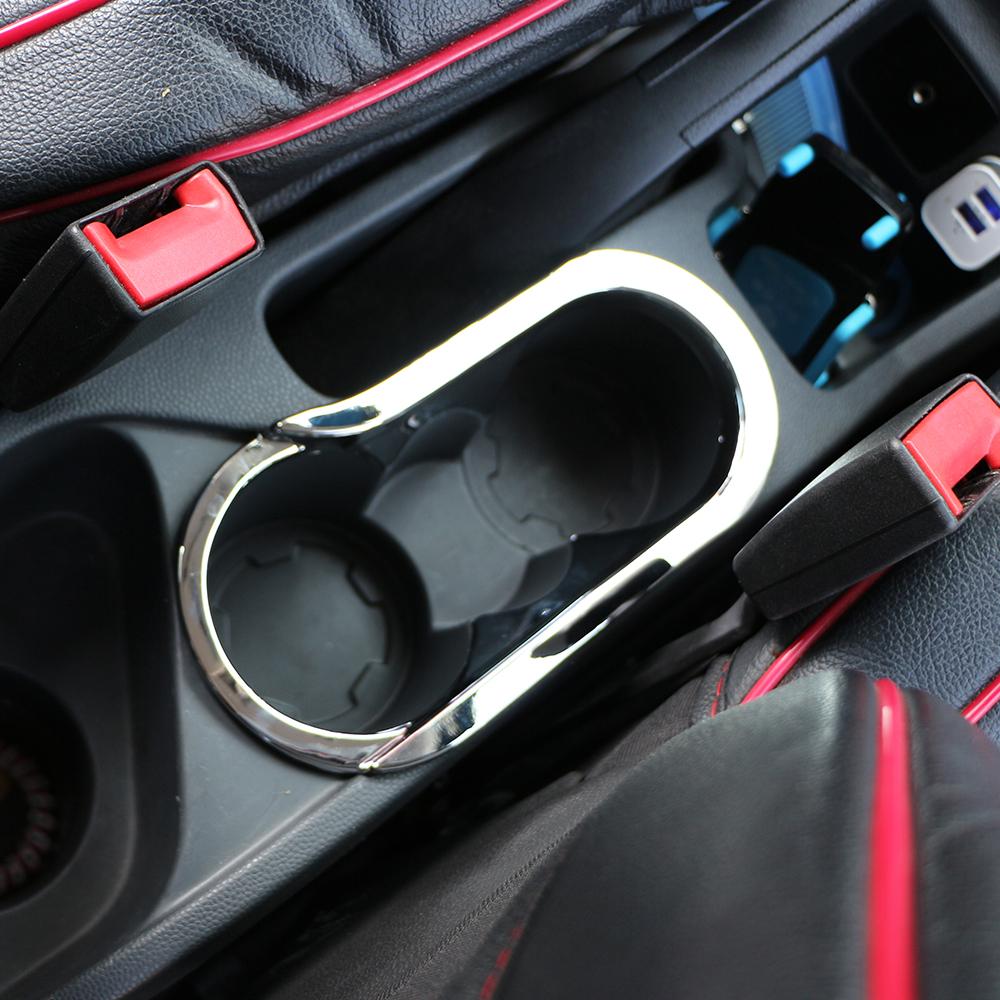 Chrome Car Inner Central Armrest Water Cup Frame Sticker Modified Cover for Ford Ecosport 2013 2014 2015 2016 LHD Accessories