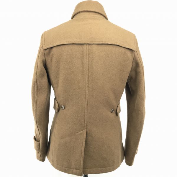 TORNADO MART Short Wool Coat Outerwear/Men’s M/Camel/Hidden Buttons, Center Vent, Side Pockets(USED)