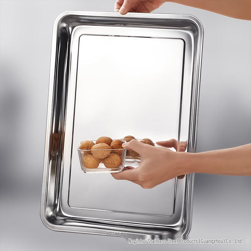 Ruhan 304 Stainless Steel Rectangular Tray with Lid