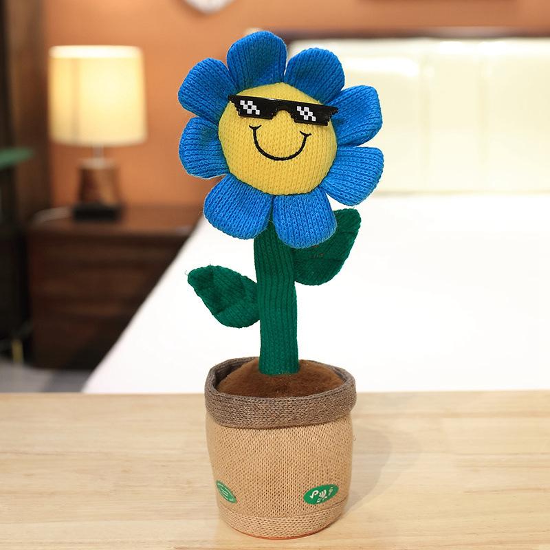 

И Цветы Кролики, Которые Могут Петь и Танцевать Детская Успокаивающая Игрушка Батарейка Blue