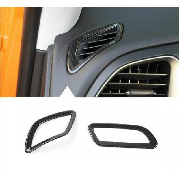 Dashboard L&R Air Outlet Vent Cover For Jeep Renegade 2015- ABS Carbon Fiber