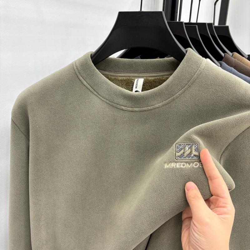 

2025 Men s Coral Fleece Lined Winter Hoodie - Thick, Warm Base Layer for All Ages 3XL