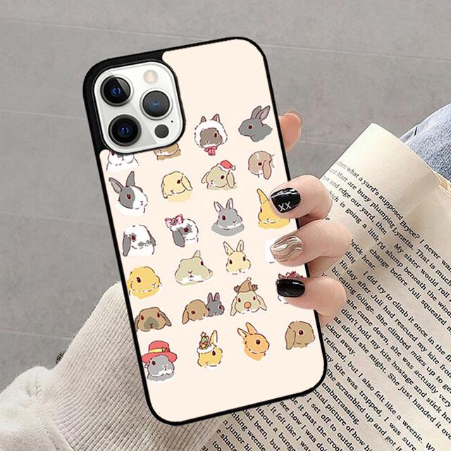 Cartoon Rabbit Bunny Phone Case For iPhone 17 Air 14 13 12 16Pro Max 15 Plus Max Cover Shell