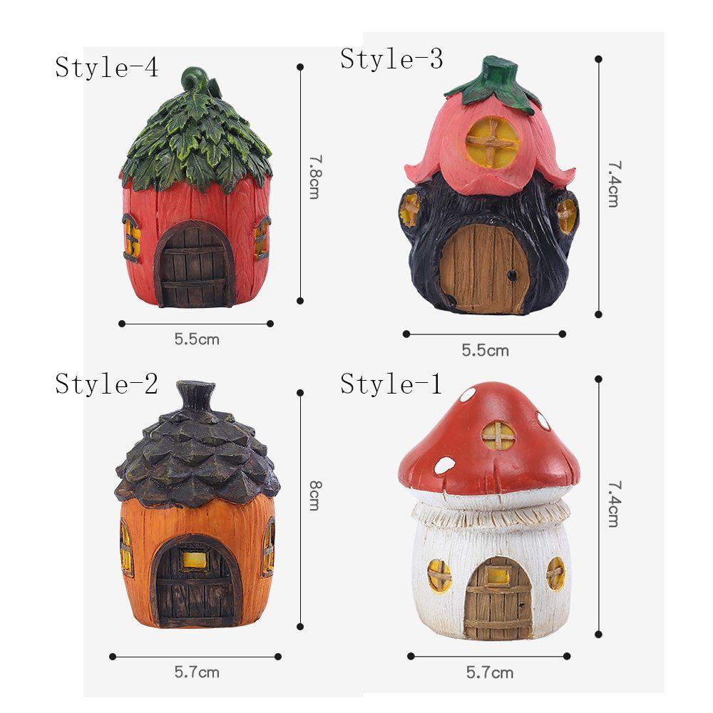 Garden Mushroom Outdoor Resin Decoration Mushroom Flower Pinecone House Mushroom Figurines