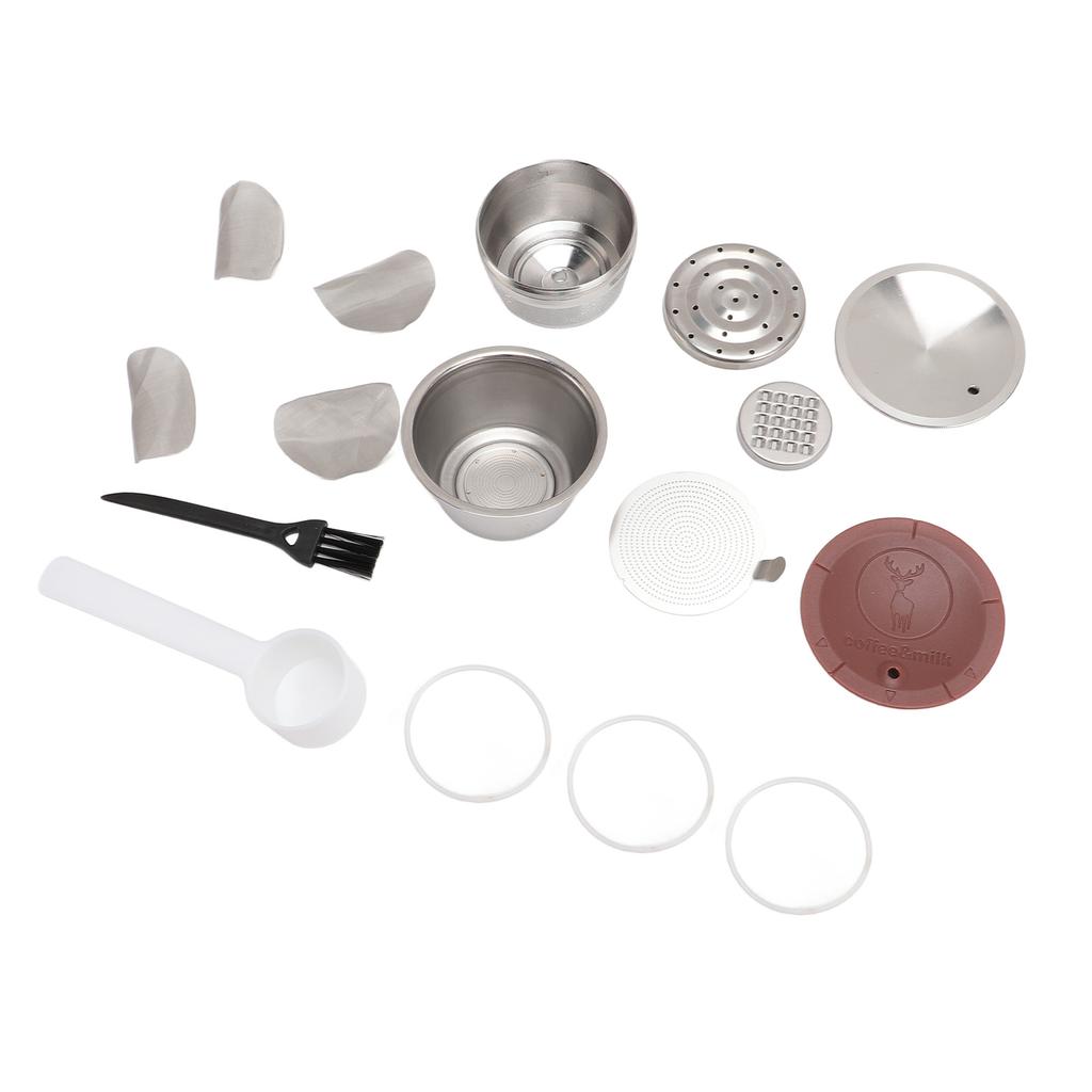 Stainless Steel Coffee Capsule Easy to Clean Silicone Lid Portable Multifunctional for Home Office