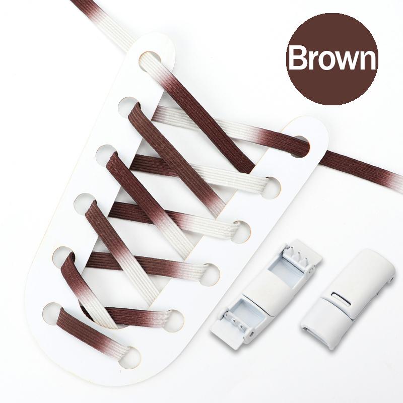 NO.8 Noile șireturi elastice cu gradient plat pentru pantofi sport, fără cravată șireturi din cauciuc pentru copii, sport pentru adulți, șnururi de pantofi cu dantelă rapidă leneș