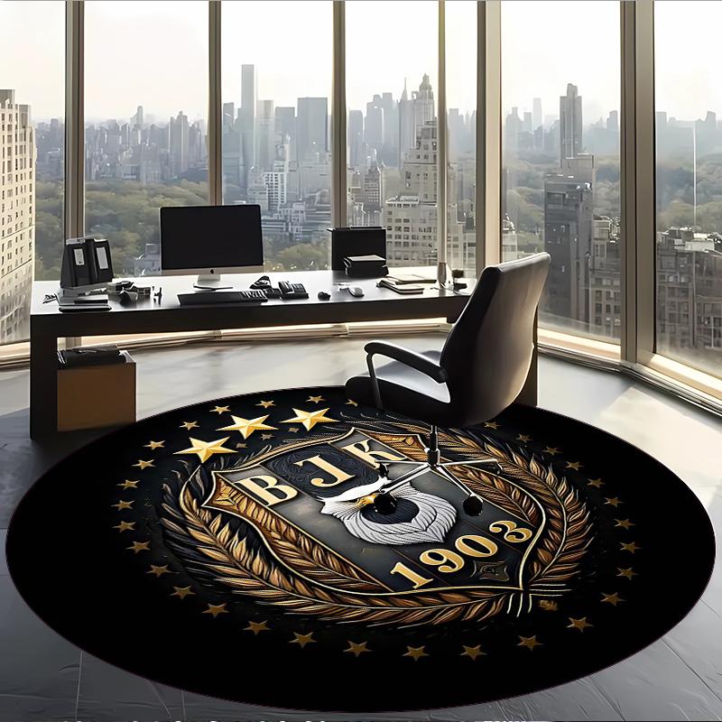 Bjk Fc (5) Round Office Rug Decorative Floor Rug for Office Bedroom Living Room and Home Space