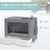 Enclosed Cat Litter Box with Lid, Front Entry, Top Exit, Drawer, Tray, Scoop, Brush, 48.5 X 38 X 36.5cm - Grey