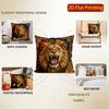 Vintage Roaring Lion Decorative Throw Pillow Covers Pattern Cushion Cover Suitable for Sofa Bedroom Car Pillow Cover