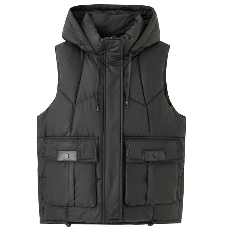 Fashion Winter Women's Warm Vest Hooded Thick Casual Sleeveless Jackets Woman Short Coats