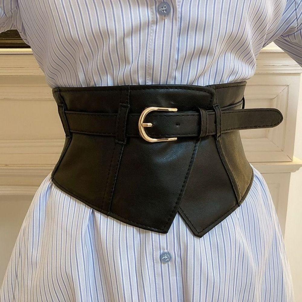 Black Elastic Cummerbunds Adjustable Waist Corset Elegant Wide Belt  Dress