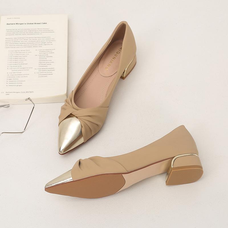 80152-3 Popular Pointed Single Shoes New Spring 2025 Thick Heel Versatile Women's Shoes Gentle Mary Jane Shoes