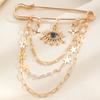 Broche Épingle de Sûreté Dorée pour Femmes Clips pour Pulls Châles Chaîne de Col Broche Bijoux pour Couvertures Robes Cardigans Artisanat