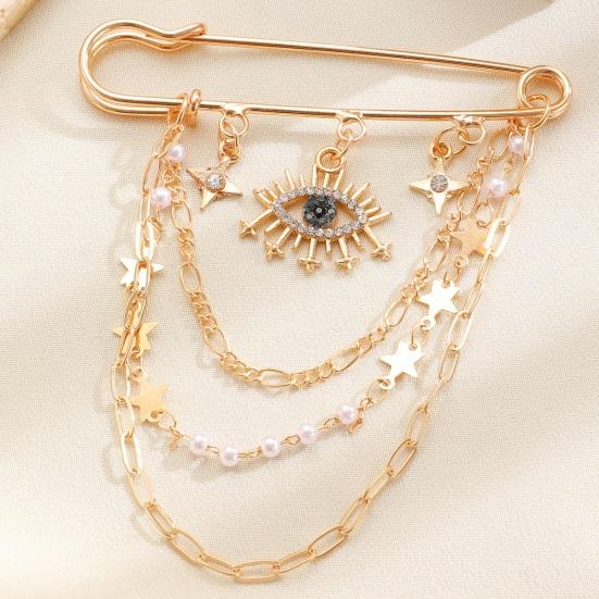 Broche Épingle de Sûreté Dorée pour Femmes Clips pour Pulls Châles Chaîne de Col Broche Bijoux pour Couvertures Robes Cardigans Artisanat