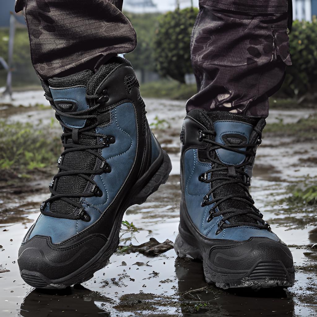 Fashion Men's Waterproof Leather Desert Boots Non-Slip Lightweight Work Safty Shoes Breathable Non-Slip Hunting Hiking Work Boots Men