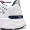 BAASPLOA Damen Sportschuhe mit dicker Sohle, Mesh Laufschuhe, Freizeitschuhe, Wanderschuhe, Studentenschuhe, weiße Schuhe, flache Sportschuhe, Tennisschuhe