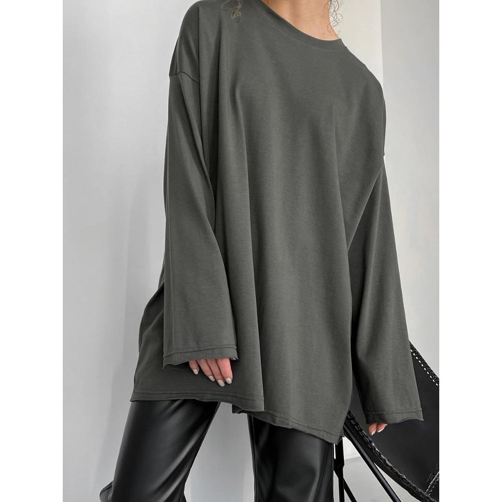 Hirsionsan Basic O-neck 100% Cotton T Shirt Women Loose Oversized Pullover Chic Cusual Tees Female Tops Girl Clothing