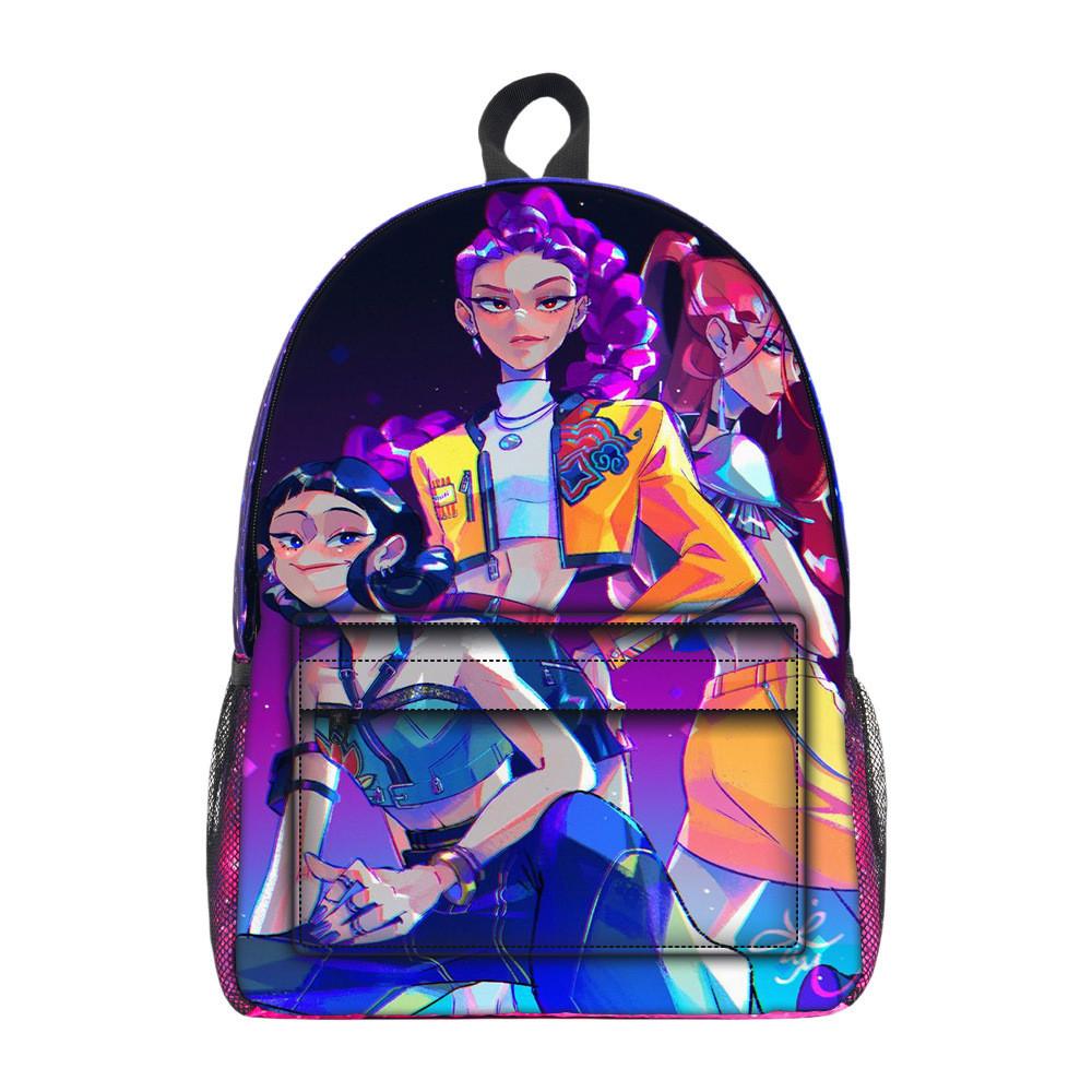 Kpop Demon Hunters Cartoon Pattern Oxford Cloth Student Backpack